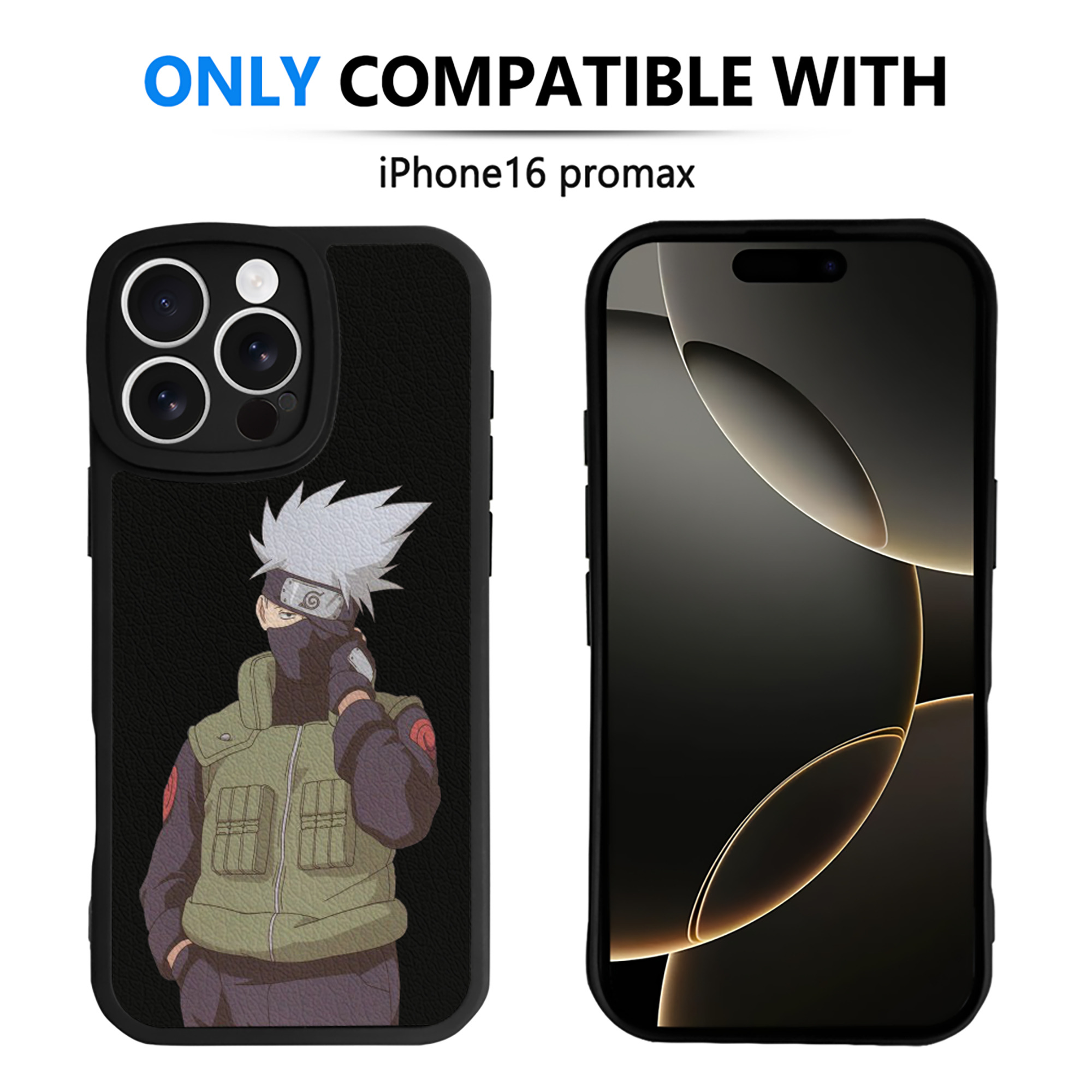 （画像用） NARUTO -ナルト- はたけ カカシ Hatake Kakashi 【iPhone 16シリーズ対応】シリコンスマホケース（レザー調） 材質：シリコン